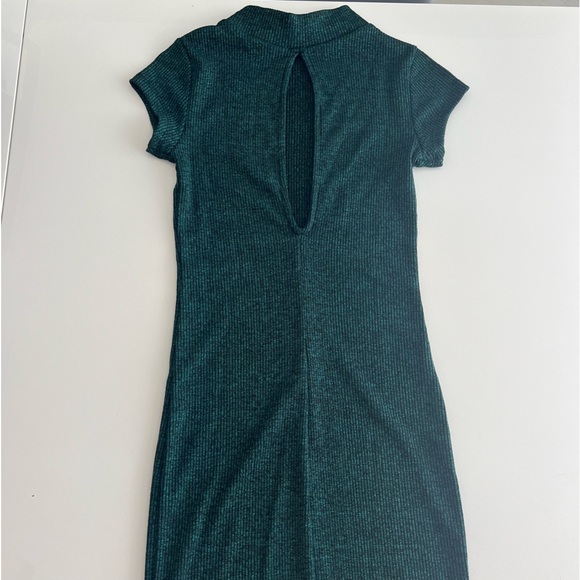 IRIS forest green bodycon ribbed dress - Picture 6 of 11